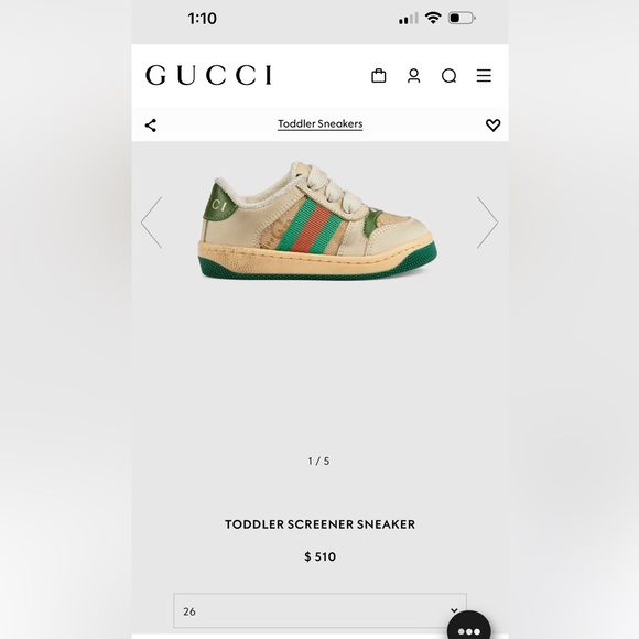 Gucci toddler screener sneakers shoes - Picture 8 of 10